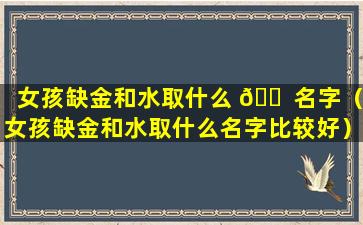 女孩缺金和水取什么 🐠 名字（女孩缺金和水取什么名字比较好）